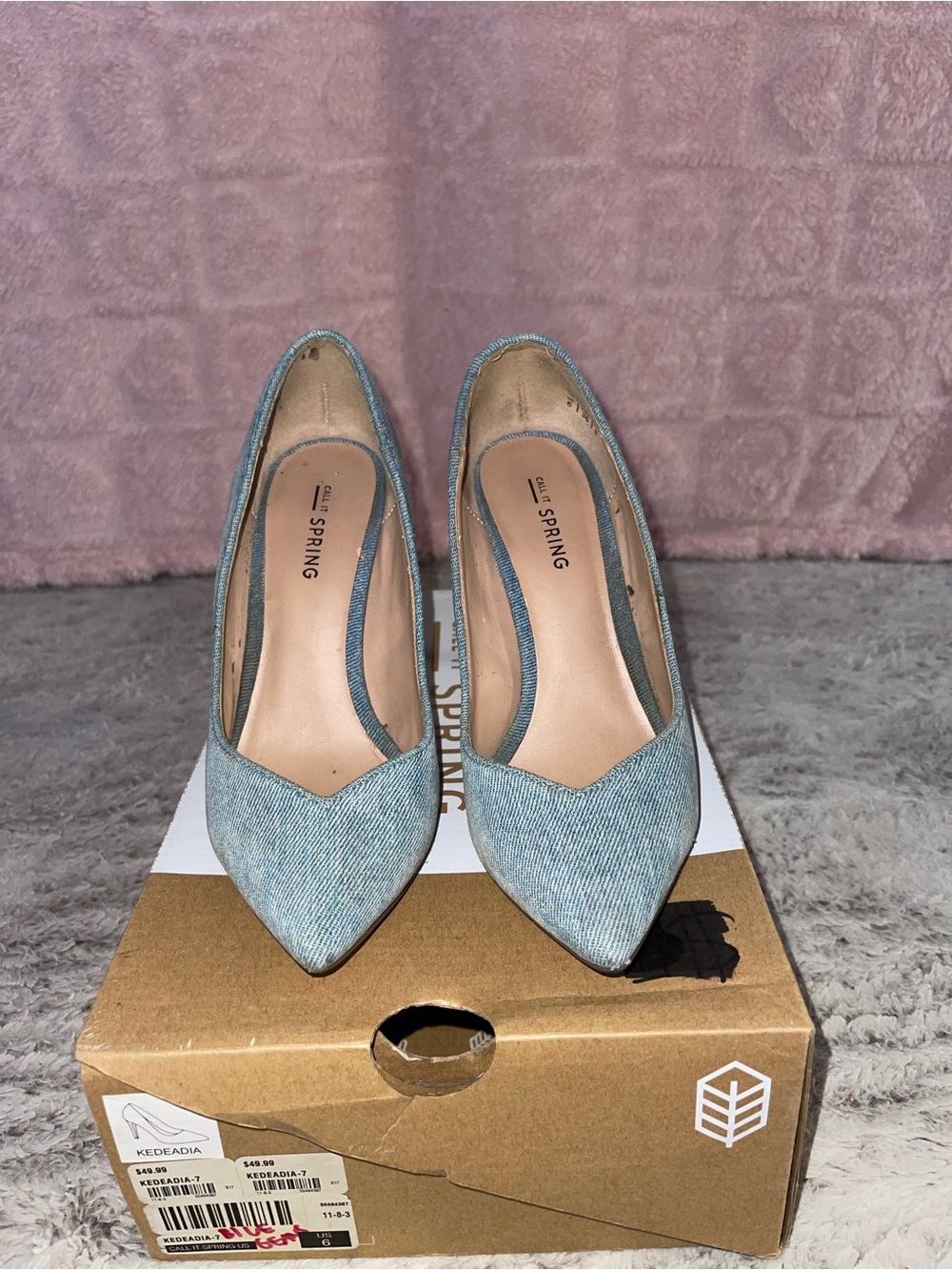 Call It Spring Light Blue Denim Pointed-Toe Pumps